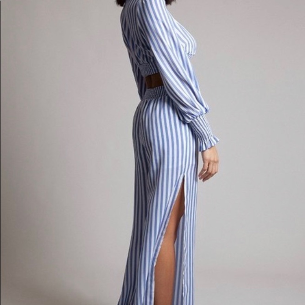 L’atiste crop top long sleeve palazzo pants